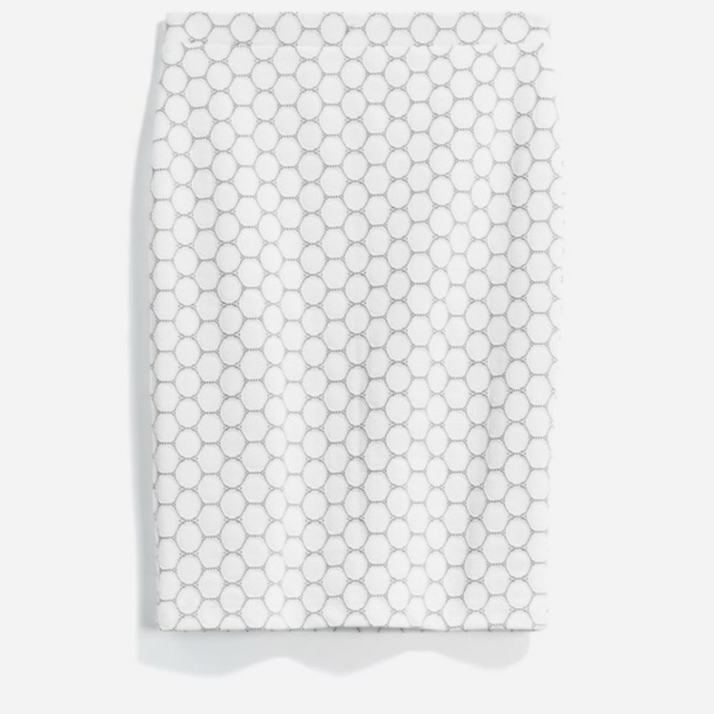 White polka dot pencil skirt -- NWT